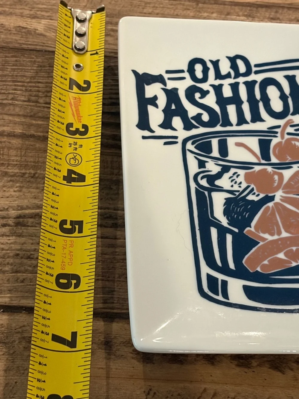 Crate & Barrel PLATES SET 4 MOSCOW MULE OLD FASHIONED ZOMBIE RECTANGLE 5 X 7